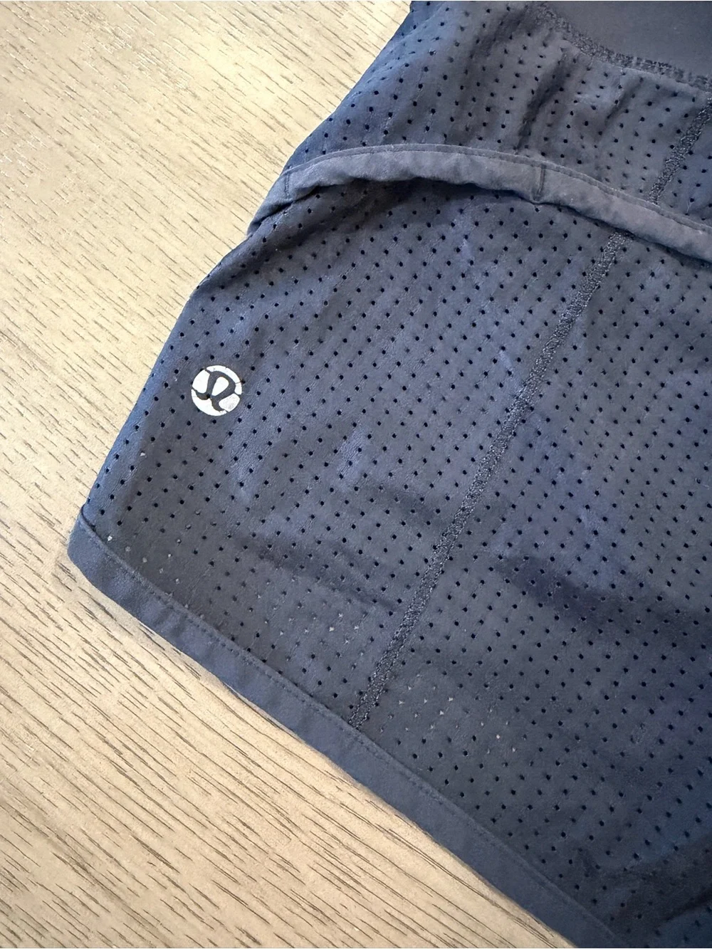 lululemon athletica Black Perforated Athletic Shorts with Zip Pocket